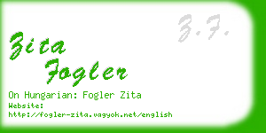 zita fogler business card